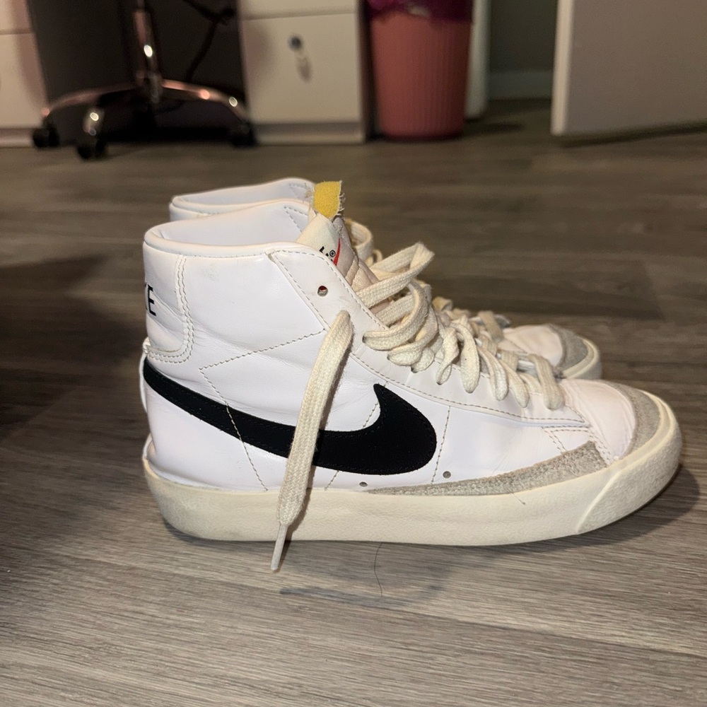 Nike White and Black High-Top Sneakers